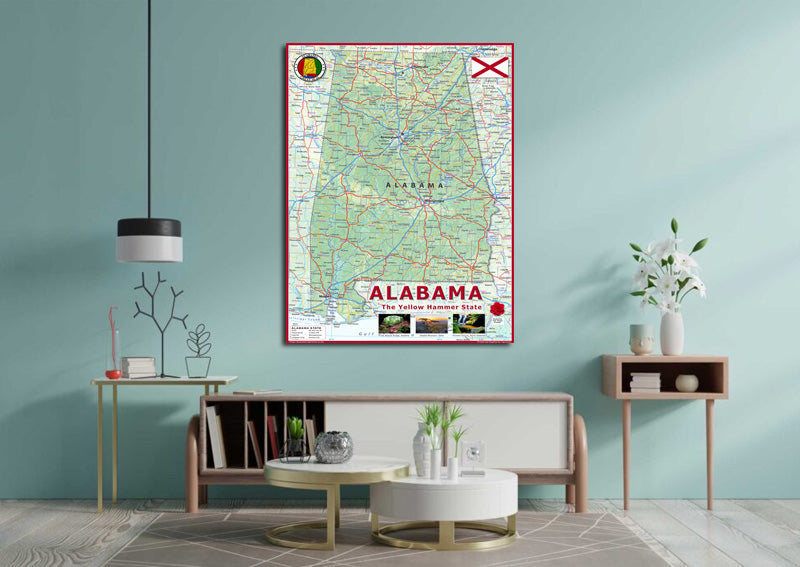 Alabama Physical State Map