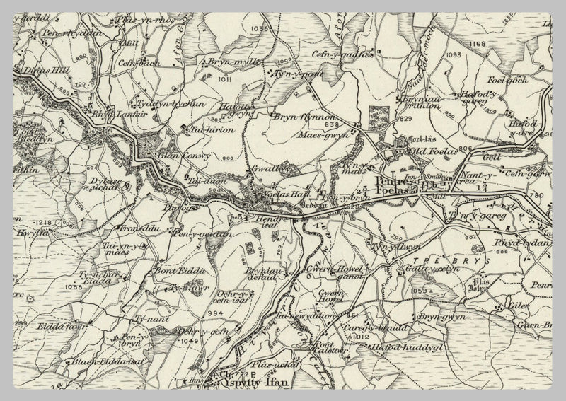 1890 Collection - Corwen (Denbigh) Ordnance Survey Map