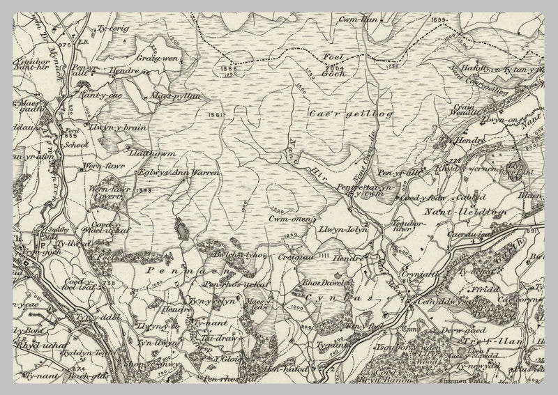 1890 Collection - Corwen (Denbigh) Ordnance Survey Map