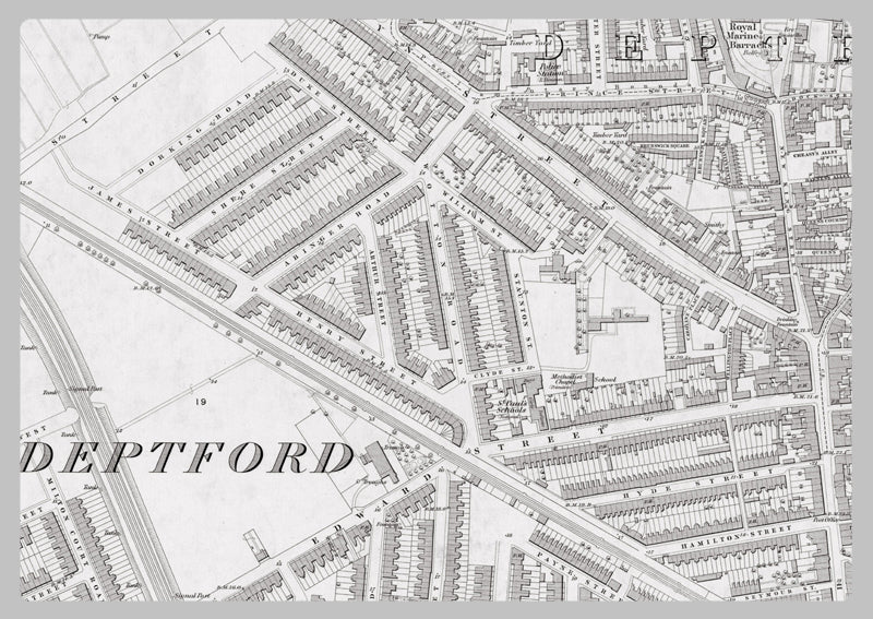 London 1872 Ordnance Survey Map - Sheet LVII - Deptford