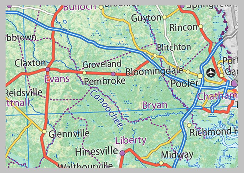Georgia Physical State Map