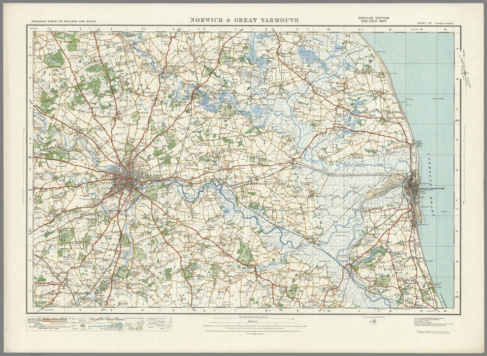 1920 Collection - Norwich & Great Yarmouth Ordnance Survey Map