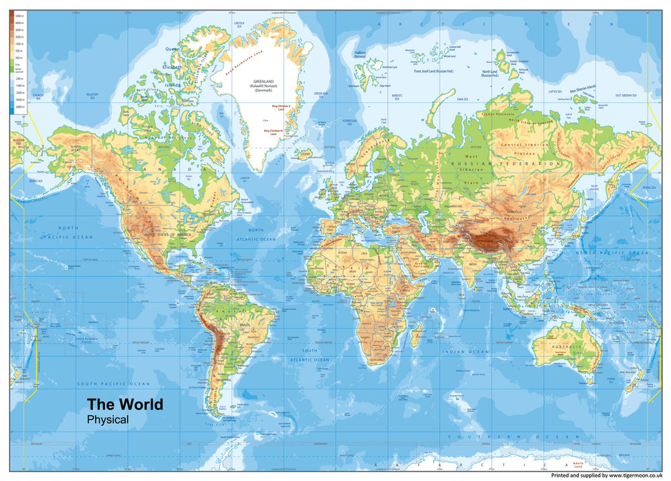 World Physical Map | GeoAtlas