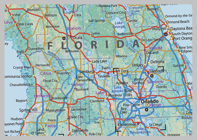 Florida Physical State Map