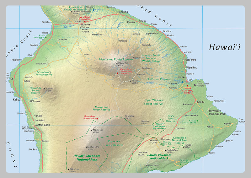 Hawaii Physical State Map