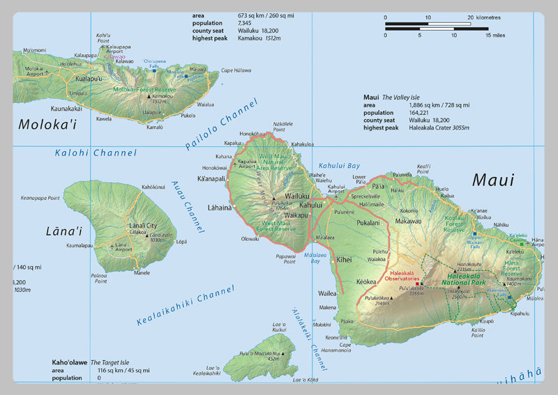 Hawaii Physical State Map