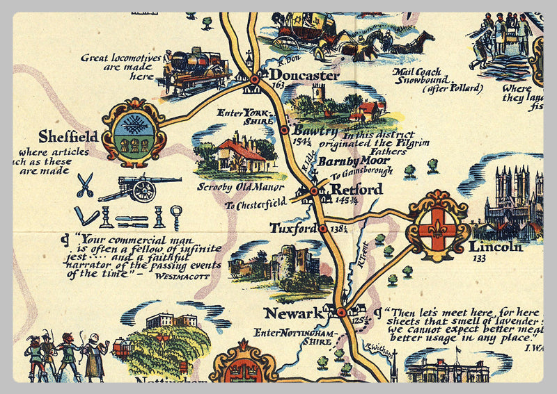1930 - Pratts High Test Map of the Great North Road