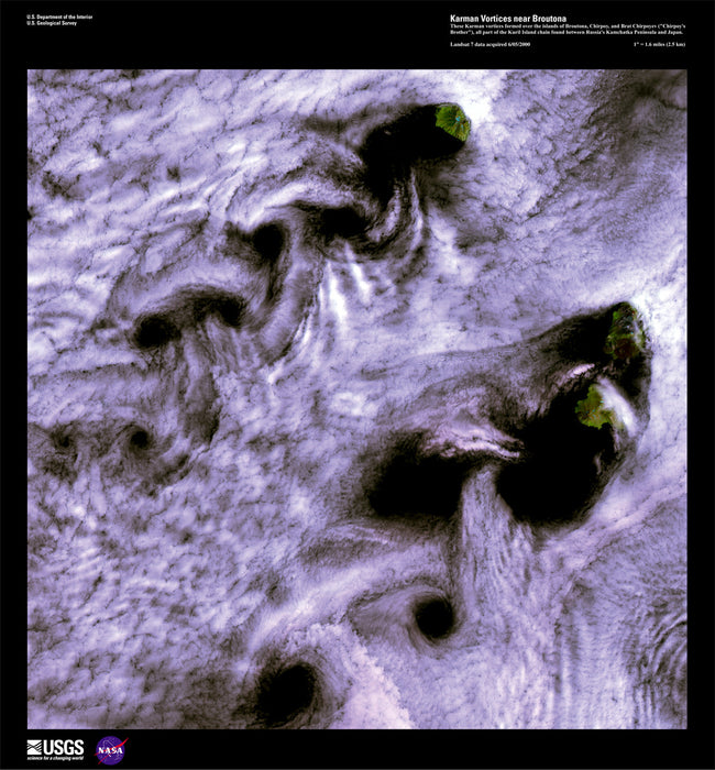Karman Vortices near Broutona - Earth as Art