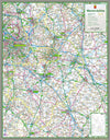 1:100,000 detailed map of Warwickshire, a county in the West Midlands of England, UK.  This map covers the towns:      Nuneaton     Stratford Upon Avon     Rugby     Leamington Spa     Bedworth     Kenilworth 