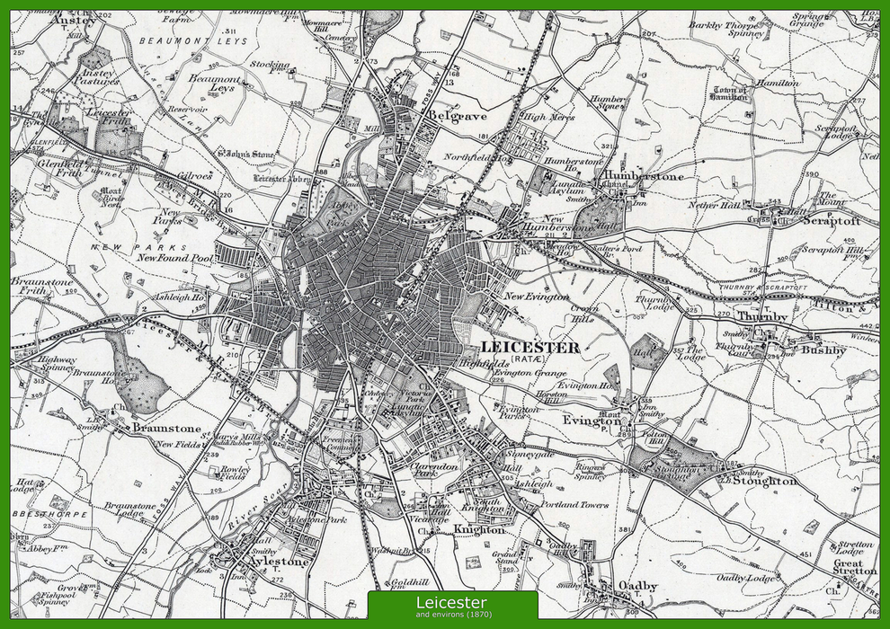 Leicester and Environs - Ordnance Survey of England and Wales 1870 Series