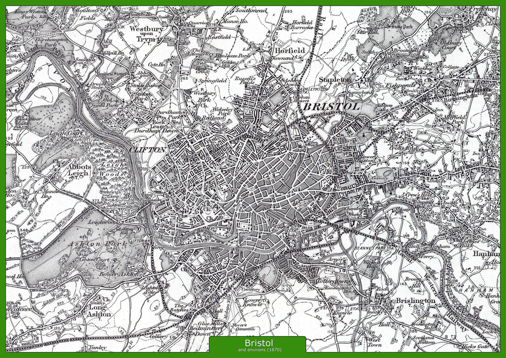 Bristol and Environs - Ordnance Survey of England and Wales 1870 Series