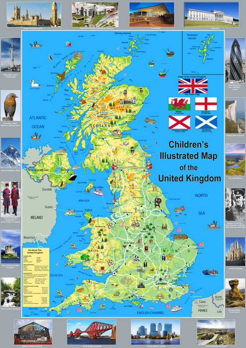 Children's Illustrated Map of the United Kingdom