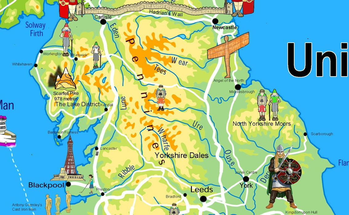 Children's Illustrated Map of the United Kingdom