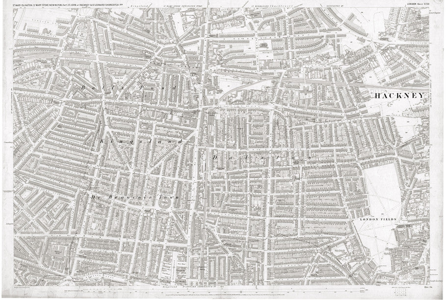 London 1872 Ordnance Survey Map - Sheet XVIII - Kingsland