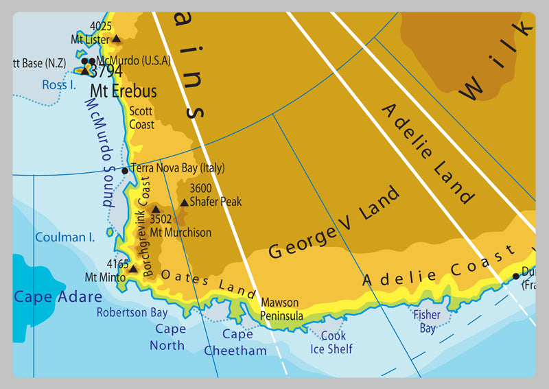 Antarctica Physical Map