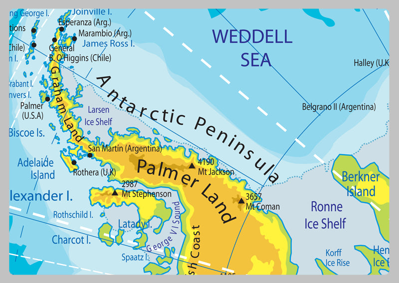 Antarctica Physical Map