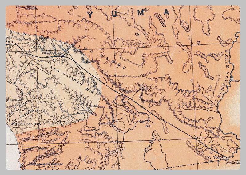 1877 - Distribution of the Indian Tribes of California Map by J.W. Powell