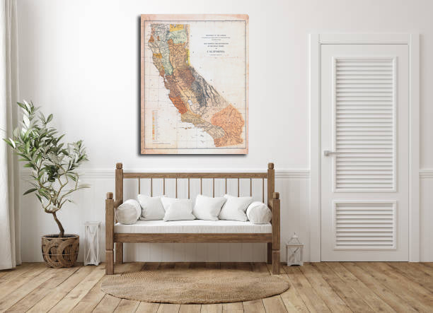 1877 - Distribution of the Indian Tribes of California Map by J.W. Powell