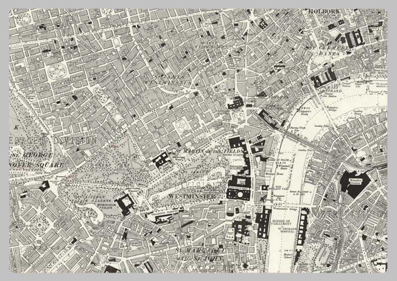 1920 Map of Central London - Ordnance Survey 1:10,560 Scale