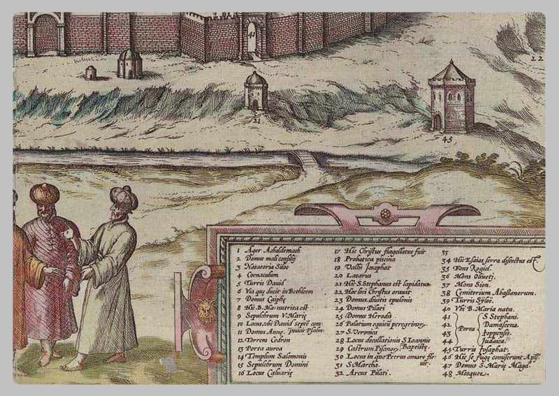 1582 - Map of Jerusalem by Georg Braun and Frans Hogenberg