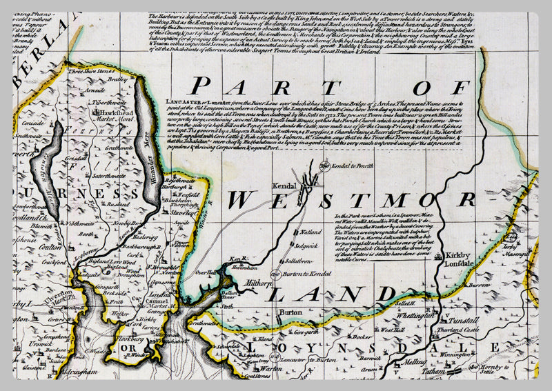 1749 - Map Of Lancashire by Emanuel Bowen