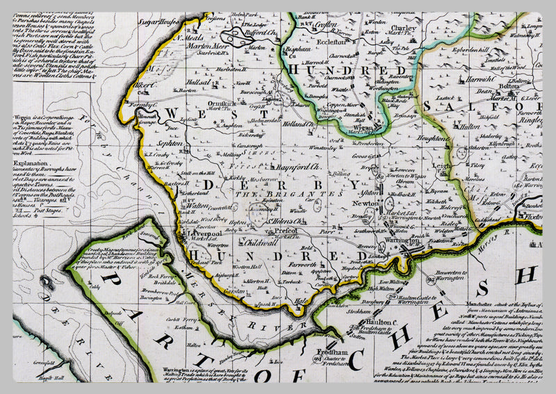 1749 - Map Of Lancashire by Emanuel Bowen