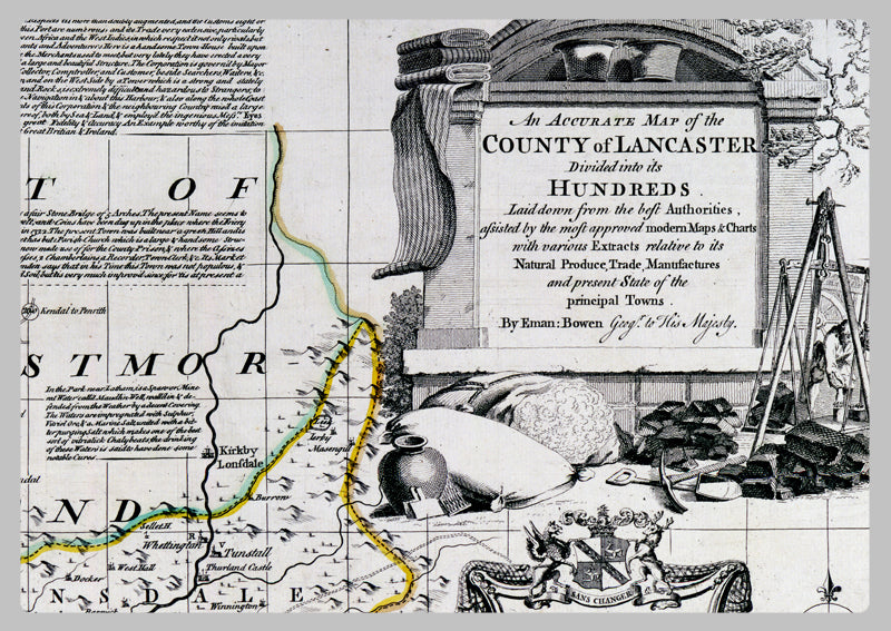 1749 - Map Of Lancashire by Emanuel Bowen