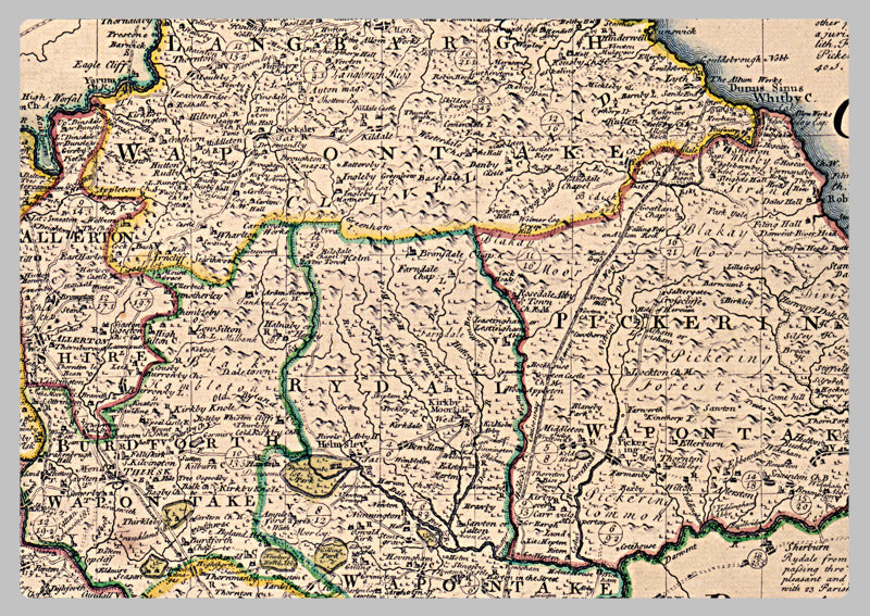 1760 - Map Of North Riding by Emanuel Bowen