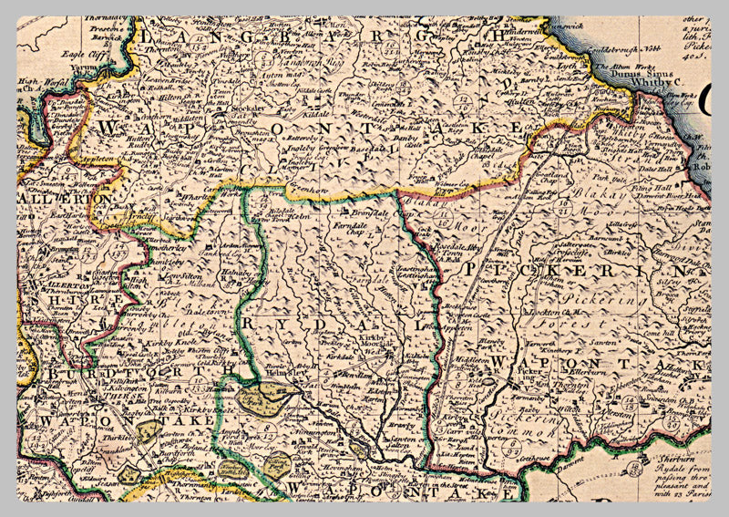 North Riding Streetmap 1760 - Map Of North Riding by Emanuel Bowen– I Love Maps