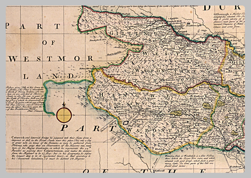 1760 - Map Of North Riding by Emanuel Bowen