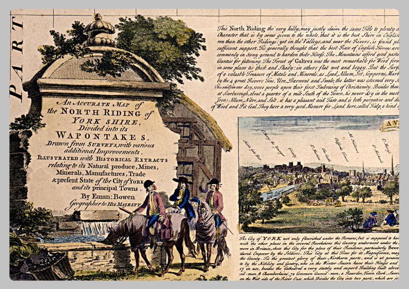 North Riding Streetmap 1760 - Map Of North Riding by Emanuel Bowen– I Love Maps