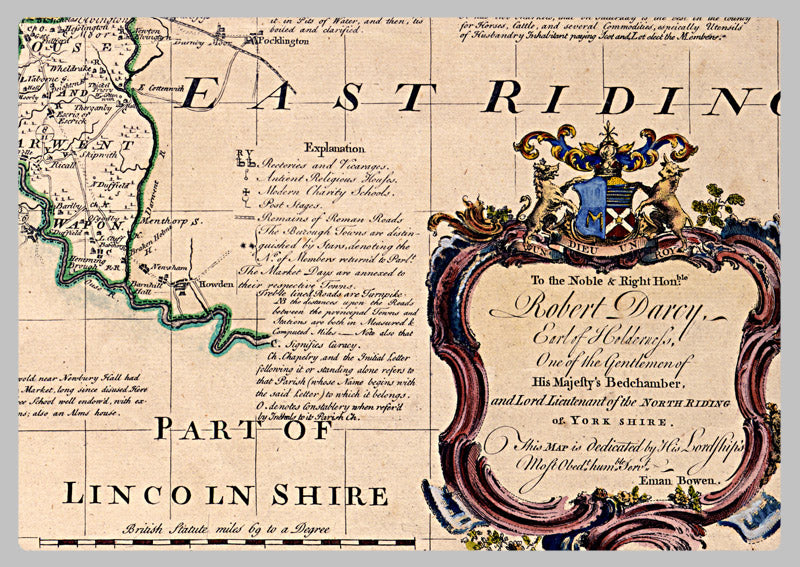 1760 - Map Of North Riding by Emanuel Bowen