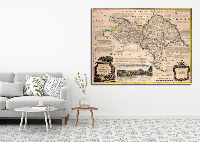 1760 - Map Of North Riding by Emanuel Bowen