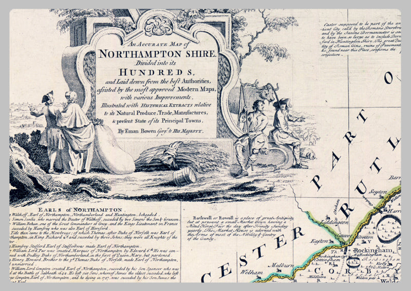 1760 - Map Of Northamptonshire by Emanuel Bowen