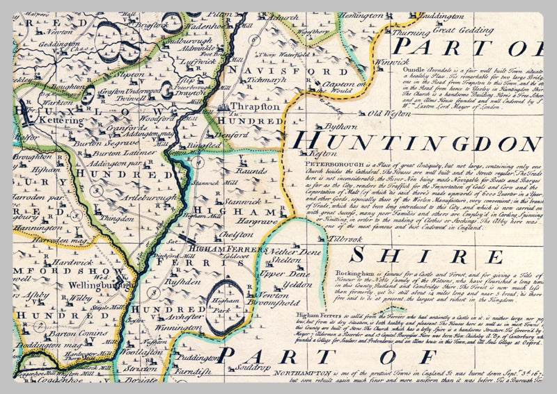 1760 - Map Of Northamptonshire by Emanuel Bowen