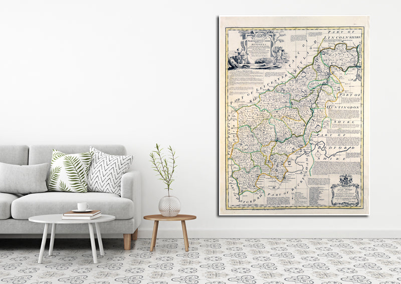 1760 - Map Of Northamptonshire by Emanuel Bowen