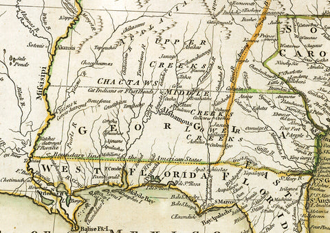Antique 1783 Map of the United - 1783USMapJohnWallis3 Large 