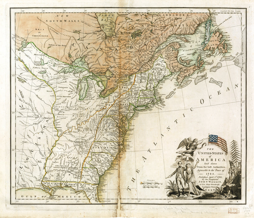 1783 - Map of the United States by John Wallis