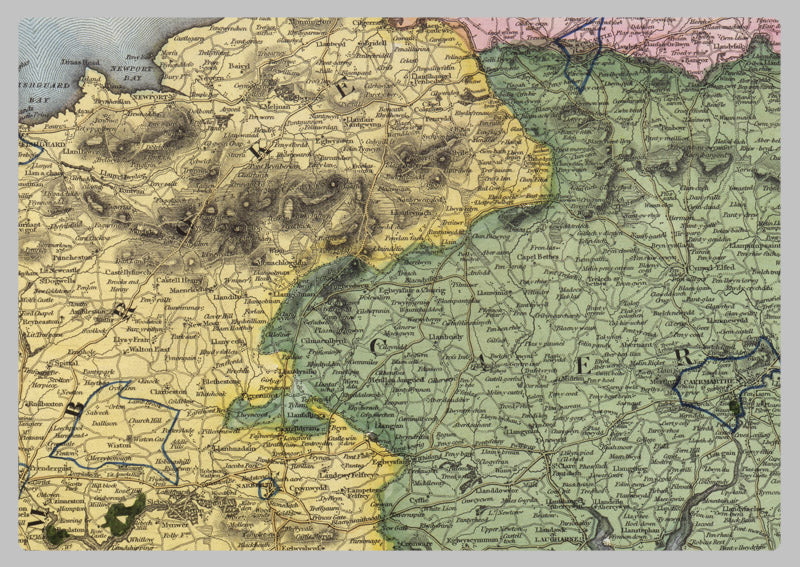 1834 - Map Of Cardigan by C.J Greenwood