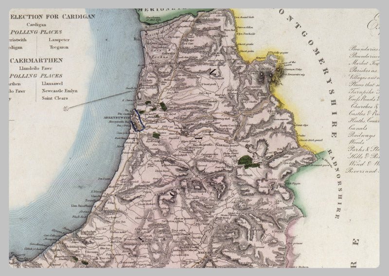 1834 - Map Of Cardigan by C.J Greenwood