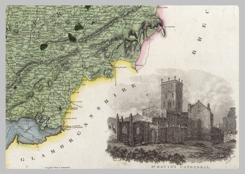 1834 - Map Of Cardigan by C.J Greenwood