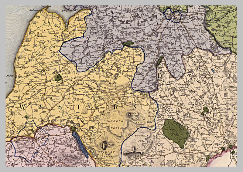 1830 - Map Of Cumberland by C.J Greenwood