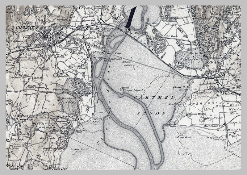 1890 Ulverston (Cumbria) Ordnance Survey Map