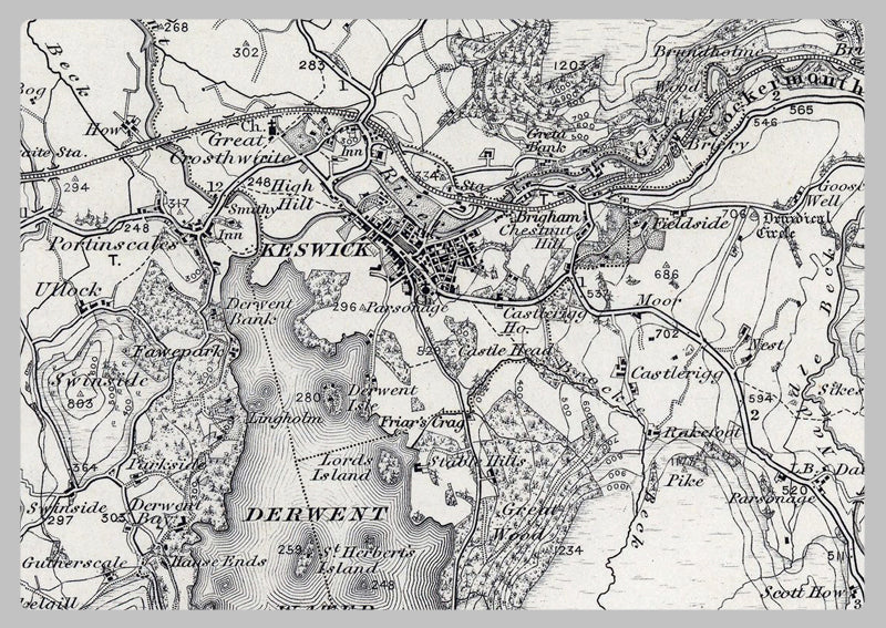 1850 Keswick Ordnance Survey Map