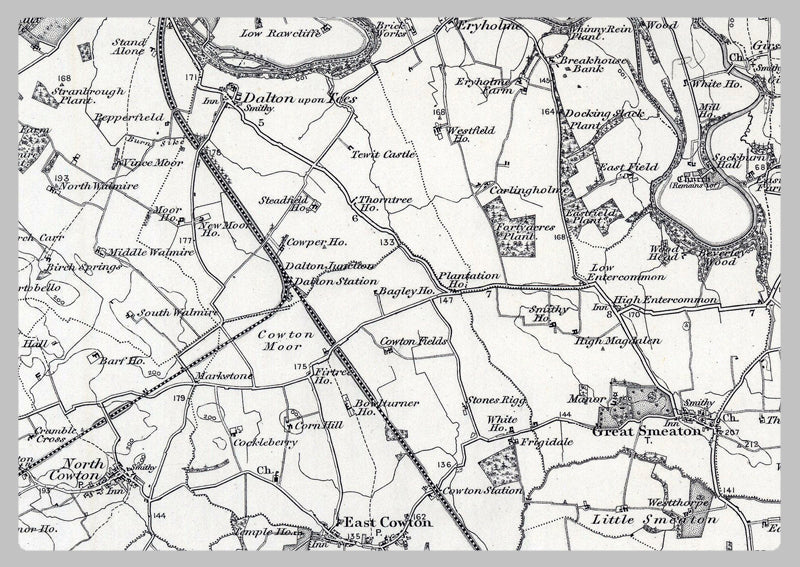 1850 Northallerton and Stockton-on-Tees Ordnance Survey Map