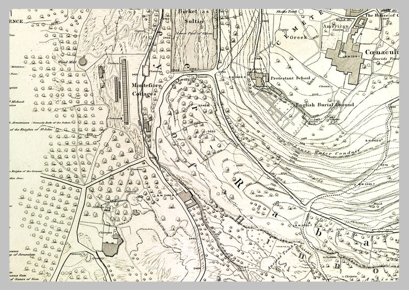 1864 - Wall Map of Jerusalem