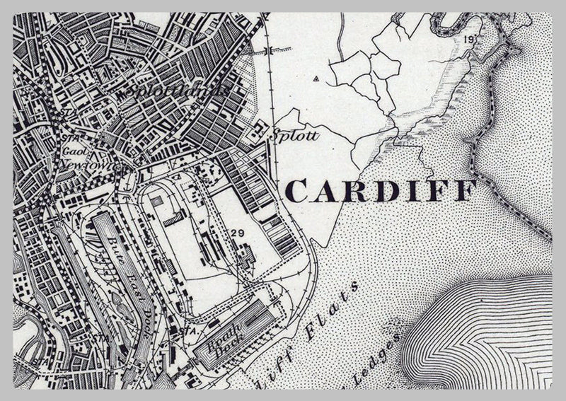 Cardiff and Environs - Ordnance Survey of England and Wales 1870 Series