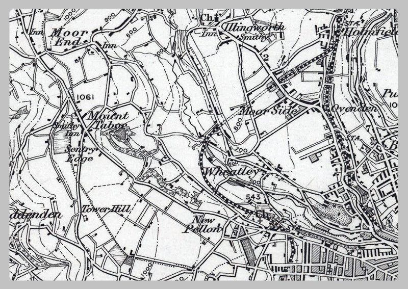 Halifax and Environs - Ordnance Survey of England and Wales 1870 Series