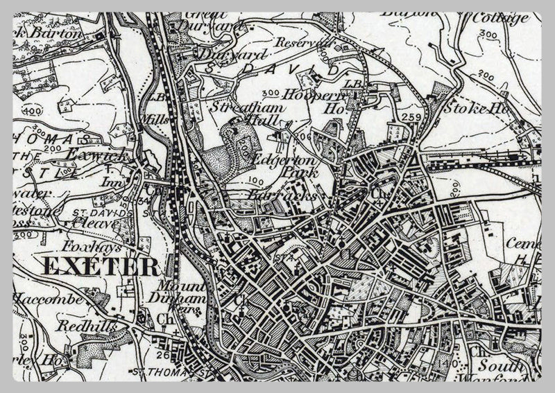 Exeter and Environs - Ordnance Survey of England and Wales 1870 Series
