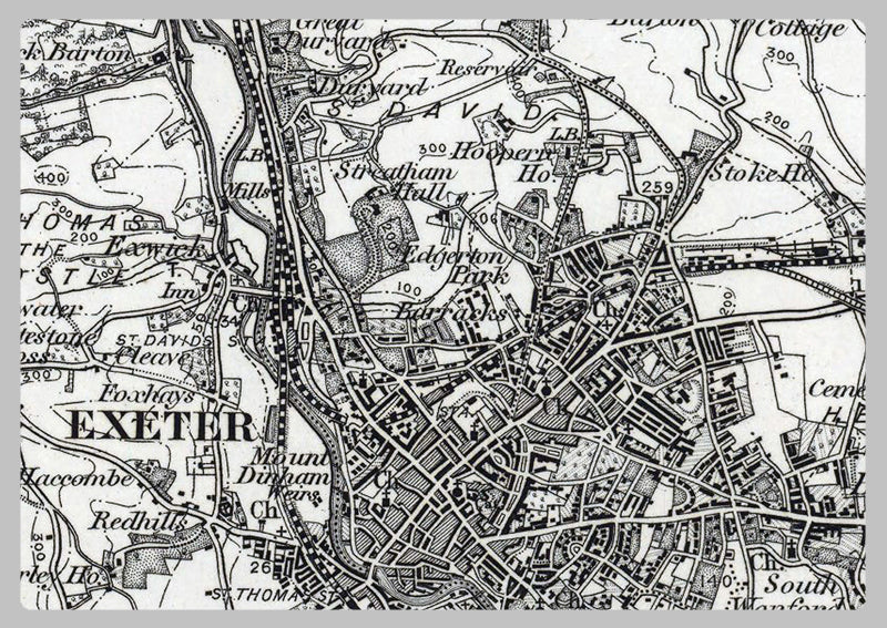 Exeter and Environs - Ordnance Survey of England and Wales 1870 Series ...